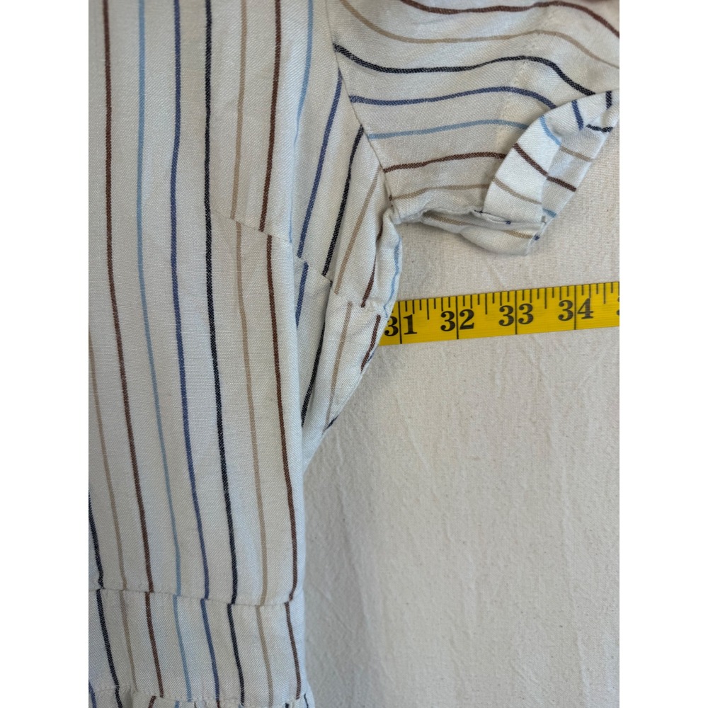 Harper Heritage Romper Women Small White Striped Soft Short Sleeve - Picture 3 of 10